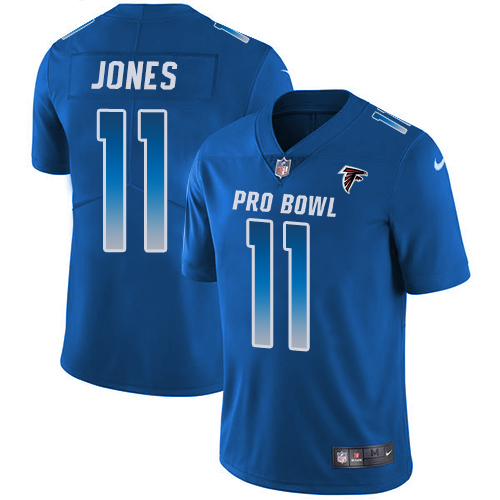 Nike Falcons #11 Julio Jones Royal Men's Stitched NFL Limited NFC 2018 Pro Bowl Jersey - Click Image to Close